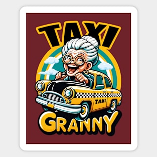 Funny Taxi Granny Magnet